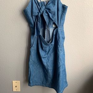Topshop Moto Denim Cut-Out Dress